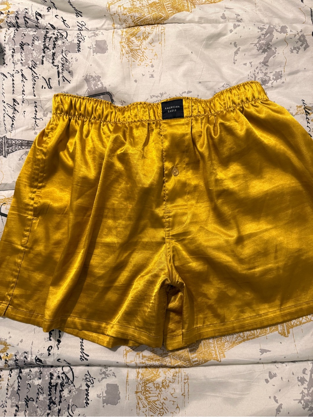 American Eagle Outfitters Men’s Metallic Gold Boxer Shorts